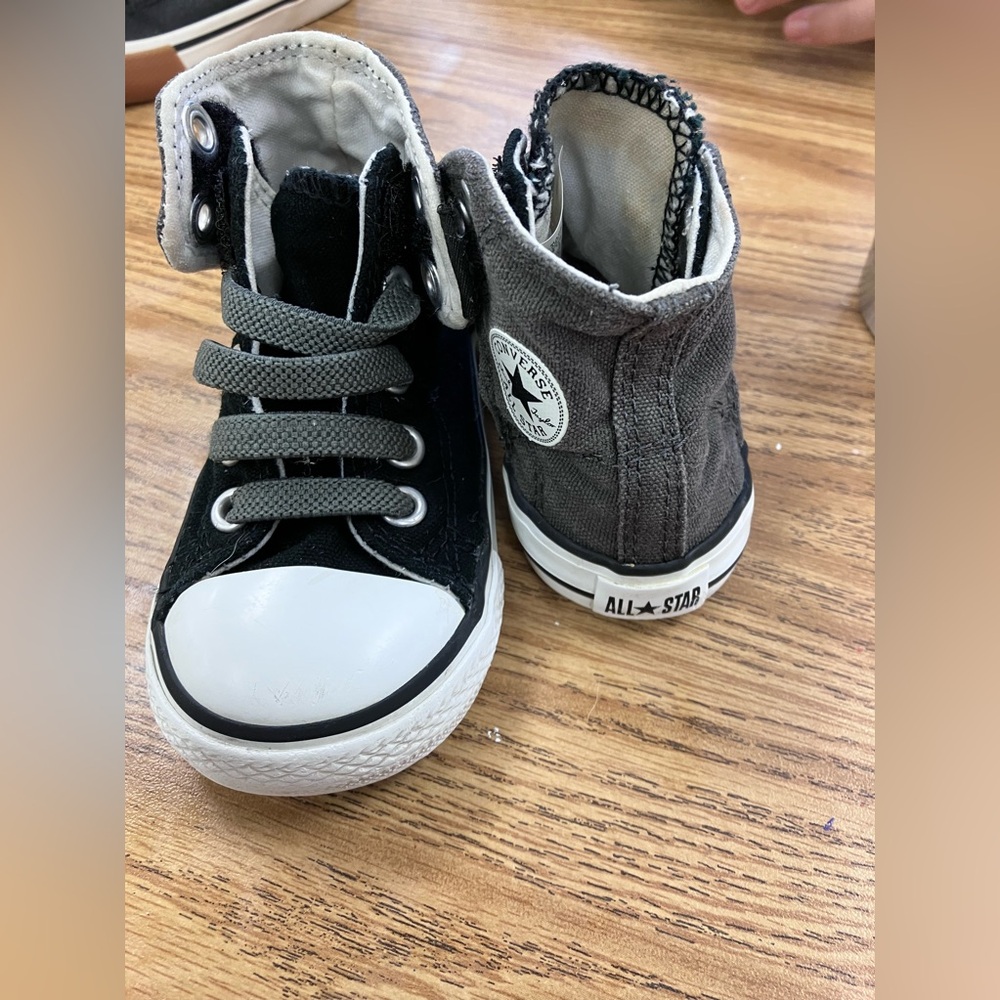 Converse Kids Black and Gray High-Top Sneakers